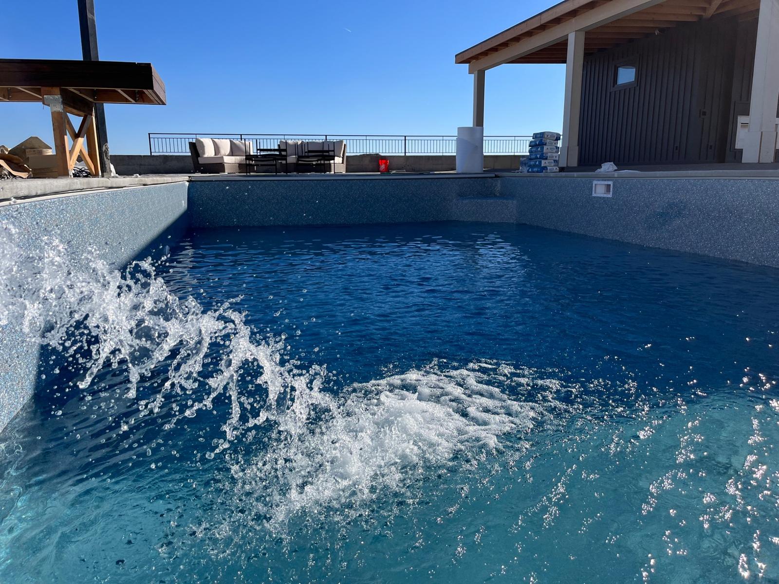 Residential pool with clean deck lines